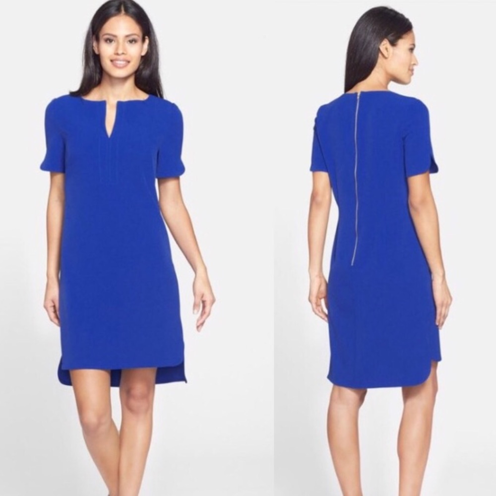 Adrianna Papell Shirttail Cobalt Blue Dress SZ 4